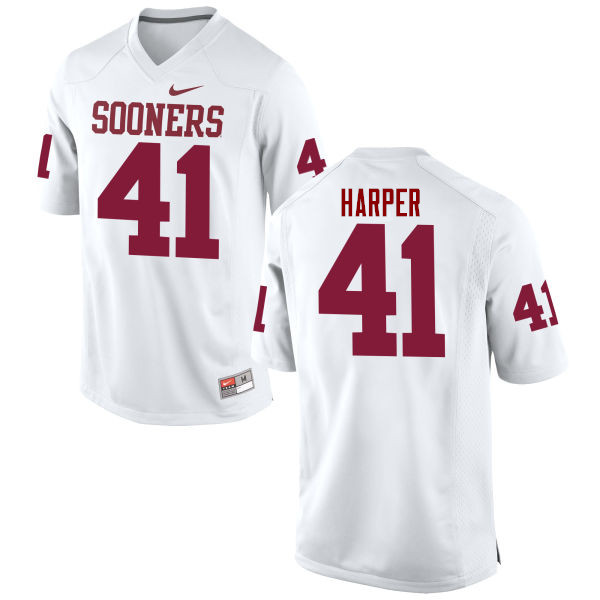 Oklahoma Sooners #41 Casey Harper College Football Jerseys Game-White